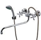 Смеситель ванна Ex-Promt Крест/Cross 3/8" керамика перекл.душа картридж Ex211.1-01 (Гарантия 5 лет)