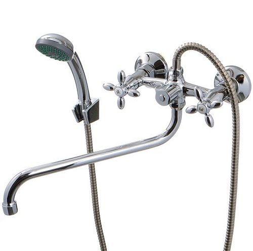 Смеситель ванна Ex-Promt Крест/Cross 3/8" керамика перекл.душа картридж Ex211.1-01 (Гарантия 5 лет)