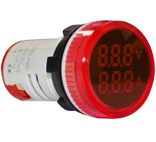 Индикатор тока и напряжения AD22-RAV AC 0-100A 50-500В красный ЭНЕРГИЯ