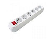 Колодка ОУ 6 гнезд с з/к + выключатель IP20 (белый) АБС-пластик UNIVersal