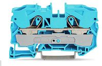 Клемма 2-проводная проходная пружинная 10мм2 (синий) WAGO (2010-1204)