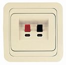 Розетка СУ для динамиков Hi-Fi со вставкой (крем) Mimoza MAKEL