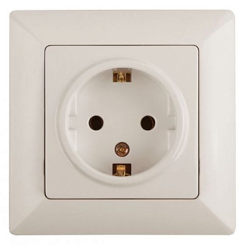 Розетка 2P+E Schuko 16А (слоновая кость) Intro Solo ЭРА (4-202-02)