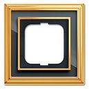 Рамка 1 пост 1721-835-500 (латунь/черное стекло) Династия ABB