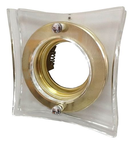 Светильник точечный LB606F 50Вт GU5.3 IP20 Vector золотой круг/двойное квадратное стекло