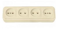Розетка ОУ 4-я без заземления (бежевый) Пралеска BYLECTRICA