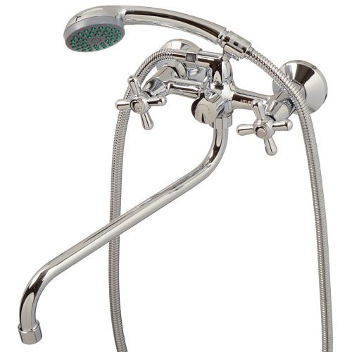 Смеситель ванна MELODIA Cross длинный излив 300 мм керамика с акс. MDV32541 (Гарантия 7 лет)