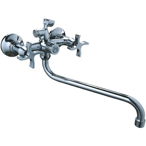 Смеситель ванна LEDEME крест переключатель душа керамика дл. излив 300 мм L2322 (Гарантия 5 лет)