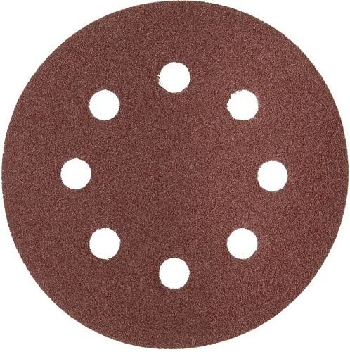 Круг шлифовальный универсальный из абразивной бумаги на велкро основе 8отв. Р120 125мм (5шт) МАСТЕР ЗУБР (35562-125-120)