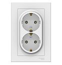 Розетка 2-я с заземлением 16А в сборе (белый) ATLASDESIGN SE