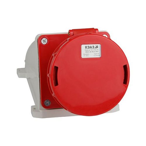 Розетка 145-125А-6h-380AC-3P+PE+N-IP67 для монтажа на поверхности КЭАЗ