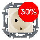 Розетка 2К+З с защитными шторками нем. станд. (слоновая кость) INSPIRIA Legrand/Daccord (673731)