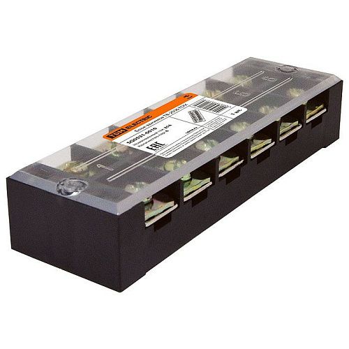 Блок зажимов контактный винтовой 6 пар 25А ТВ-2506L TDM