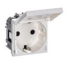 Розетка SCHUKO 2-модульная с защитными шторками с крышкой N2288.1 BL (альпийский белый) Zenit ABB Розетка SCHUKO 2-модульная с защитными шторками с крышкой N2288.1 BL (альпийский белый) Zenit ABB