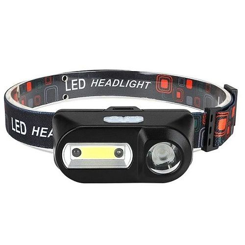 Фонарь LED налобн. аккум. KX-1804A сенсор USB Type-C