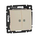 Выключатель 2кл с зеленой подсветкой (слоновая кость) Valena Classic Legrand (774328) Выключатель 2кл с зеленой подсветкой (слоновая кость) Valena Classic Legrand (774328)