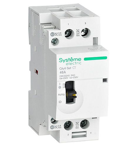 SE Контактор 2P 2НО 40A AC 230В-230В City9 Set SE (C9C32240)