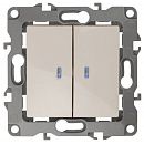 Выключатель 2кл с подсветкой 10АХ (слоновая кость) Эра12 ЭРА (12-1105-02) Выключатель 2кл с подсветкой 10АХ (слоновая кость) Эра12 ЭРА (12-1105-02)