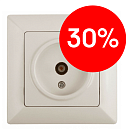 Розетка TV одиночная (слоновая кость) Intro Solo ЭРА (4-301-02)