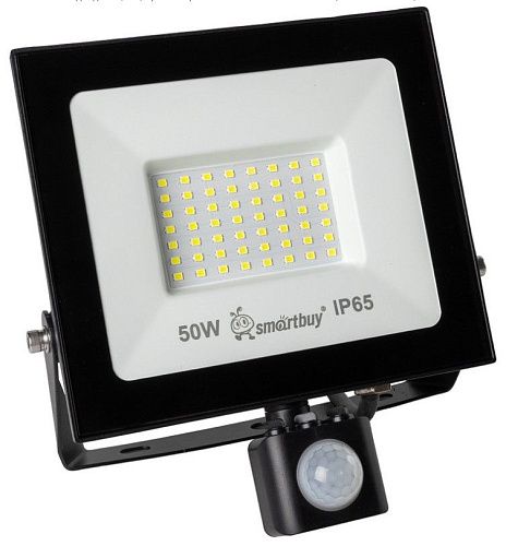 Прожектор светодиодный 50Вт 6500К 4000Лм IP65 FL Sensor Pro с датчиком движения Smartbuy черный