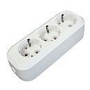 Колодка ОУ 3 гнезда с з/к IP20 (белый) АБС-пластик UNIVersal