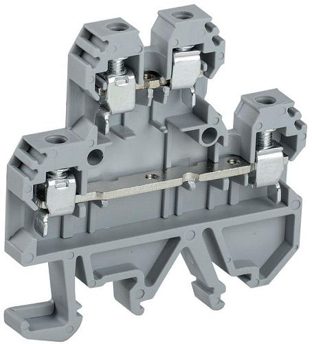 Клемма винтовая КВИ-4-2L двухуровневая 4мм2 (серый) ИЭК