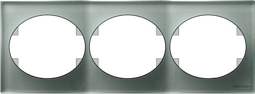 NIE 5573.1 СL Рамка 3 поста горизонтальная (стекло серебрянное) Tacto АВВ