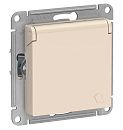 Розетка с заземлением с защитными шторками с крышкой 16А IP20 (бежевый) ATLASDESIGN SE
