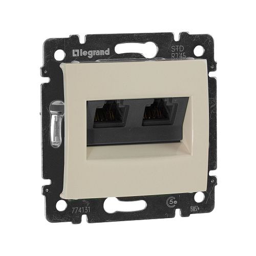 Розетка 2-я РС RJ45 5 категории UTP (слоновая кость) Valena Classic Legrand/Daccord (774131)