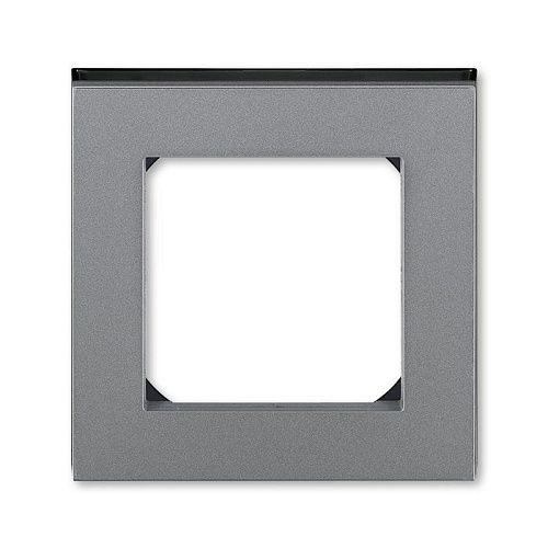 Рамка 1 пост (сталь/дымчатый чёрный) Levit ABB