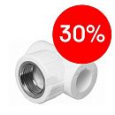 Тройник PP-R комбинированный ВР 25-3/4" (белый) PROAQUA