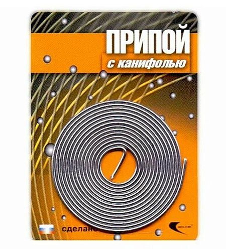 Припой бытовой ПОС 61 1.0мм (L=1м) с канифолью (6г) размотка 