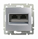 Розетка RJ45 2 выхода UTP (алюминий) Valena Classic Legrand (770231) Розетка RJ45 2 выхода UTP (алюминий) Valena Classic Legrand (770231)