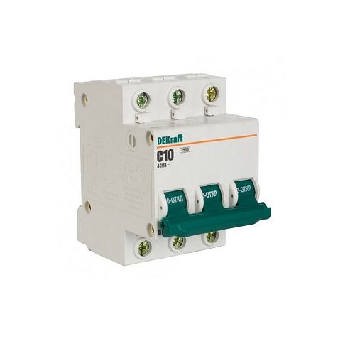 Автоматический выключатель 3п C10 4.5кА ВА-101 DEKraft (11077DEK)