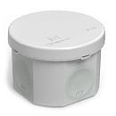 Коробка распределительная ОУ 70х50мм с крышкой 4 ввода двухкомпонентная безгалогенная (HF) IP66 (серая) Промрукав