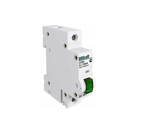 Лампа сигнальная на DIN-рейку 1п LED ЛС-101 220В (зеленая) DEKraft