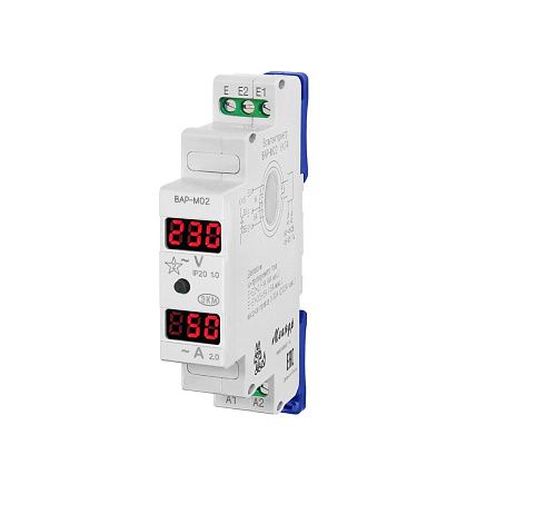 Амперметр/Вольтметр ВАР-М02 АС20-450В 3-30А УХЛ4 1 модуль на DIN-рейку Меандр (141603)