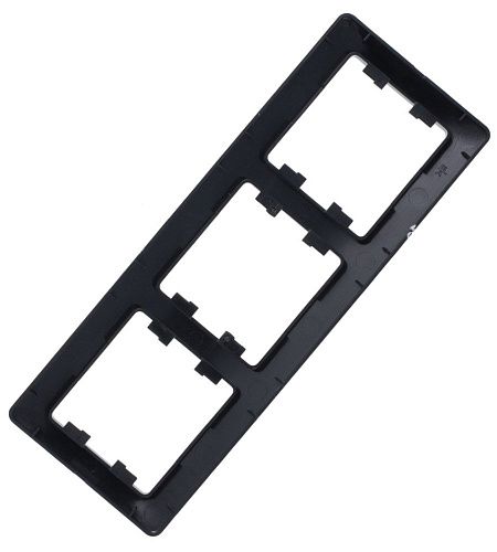 SE Рамка 3 постовая горизонтальная (антрацит) (GLOSSA)