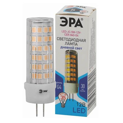 Лампа светодиодная капсула STD LED JC-5W-12V-CER-840-G4 5Вт 4000K 400Лм G4 ЭРА