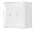 Выключатель ОУ 2кл с электрической блокировкой для управления системами роллет и жалюзи (белый) СТИЛЬ BYLECTRICA