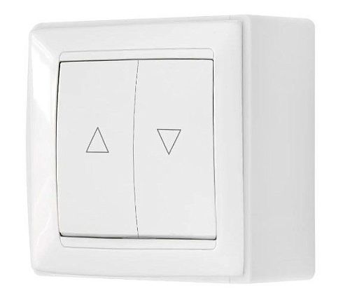 Выключатель ОУ 2кл с электрической блокировкой для управления системами роллет и жалюзи (белый) СТИЛЬ BYLECTRICA