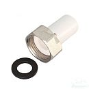 Штуцер PP-R под пломбу с накидной гайкой для присоединения счетчика воды 20-3/4" РосТурПласт