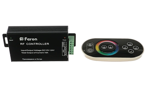 Контроллер для LED ленты RGB + пульт ДУ 18А12-24V LD55 черный Feron