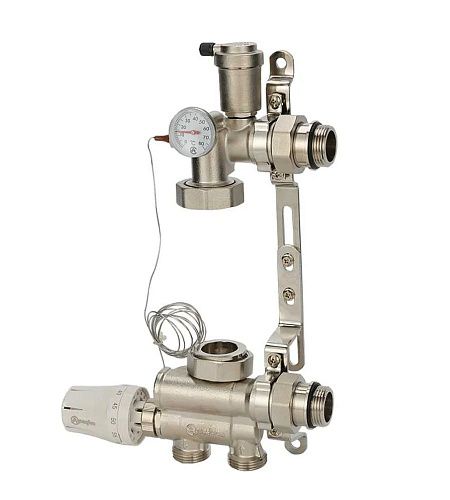 Узел насосно-смесительный латунь 1" без насоса 130-180 мм нижнее подключение Aquasfera 9510-01