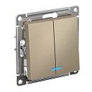 Выключатель 2кл с подсветкой схема 5а 10АХ (шампань) ATLASDESIGN SE