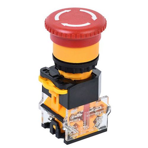 Кнопка D8-11ZS "Грибок" Ø22мм 1з+1р поворотная с фиксацией красная ИЭК