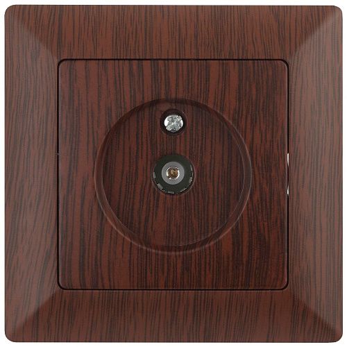 Розетка TV одиночная (венге) Intro Solo ЭРА (4-301-10)