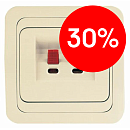 Розетка СУ для динамиков Hi-Fi со вставкой (крем) Mimoza MAKEL Уценка