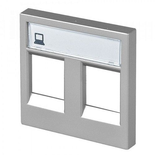 Накладка для 2 разъемов 2-модульная 2017/2018.  N2218.2 PL (серебристый) Zenit ABB