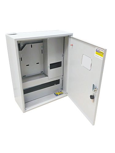 Щит учетно-распределительный навесной ЩРУН-3/24 замок+окно 1дверь 2ряда 500х400х170мм без сальников Øотв.32мм IP31 MECAS